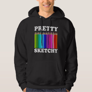 Sketchy Kleurpotloden Cool Painter Artist T Hoodie