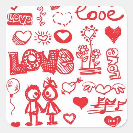 Sketchy Liefde stickers (Voorkant)