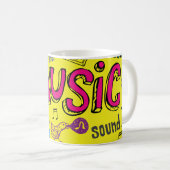 Sketchy Music Doodles Naadloze Achtergrond Koffiemok (Voorkant rechts)