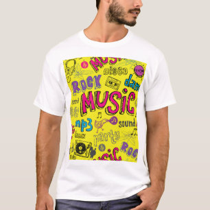 Sketchy Music Doodles Naadloze Achtergrond T-shirt