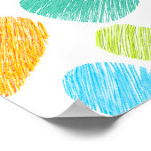 Sketchy pastel love harts patroon poster (Hoek)