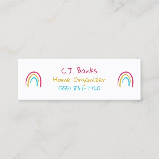 Sketchy Rainbows Mini Carte de visite (Devant)