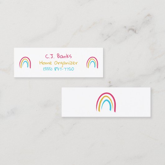 Sketchy Rainbows Mini Carte de visite (Devant / Derrière)