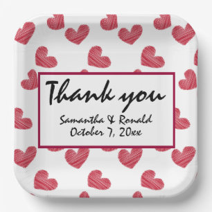 Sketchy Red Heart Wedding Papieren Bordje