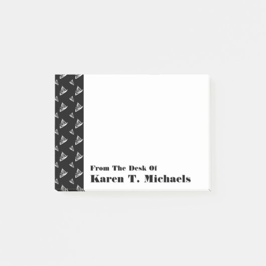 Sketchy Sailboat Pattern | Jouw namen toevoegen Post-it® Notes (Voorkant)