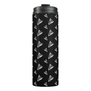 Sketchy Sailboat Pattern Thermosbeker