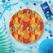 Sketchy Saxophone Grays Papieren Bordje (Feest)