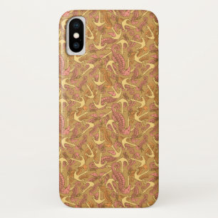 Sketchy Seahorse and Anchor Pattern iPhone X Hoesje