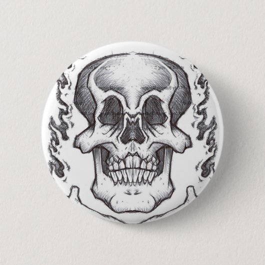 Sketchy Skull Ronde Button 5,7 Cm (Voorkant)