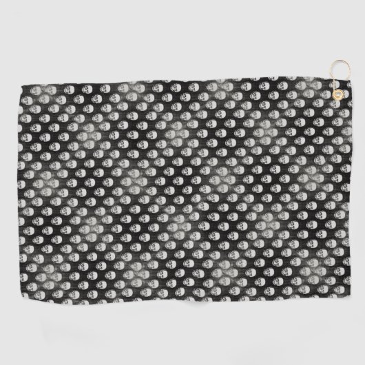 Sketchy Skulls Pattern Golfhanddoek (Horizontaal)