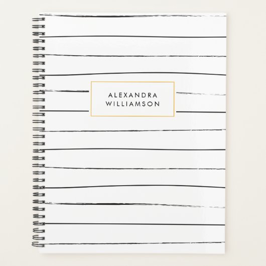 Sketchy Stripes Personalized Planner (Voorkant)