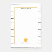 Sketchy Stripes Yellow Apple leraar Post-it® Notes (Voorkant)
