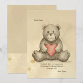 Sketchy Teddy Bear Get Well Binnenkort Kaart (Voorkant / Achterkant)