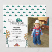 Sketchy Tractor Boerderij Windmill Foto 1e Verjaar Kaart (Voorkant / Achterkant)