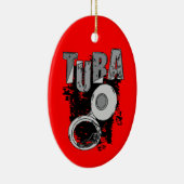 Sketchy Tuba en tekst Keramisch Ornament (Rechts)