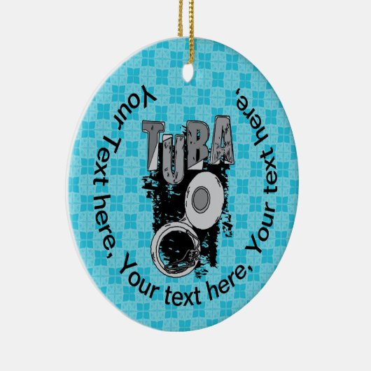 Sketchy Tuba en tekst Keramisch Ornament (Rechts)