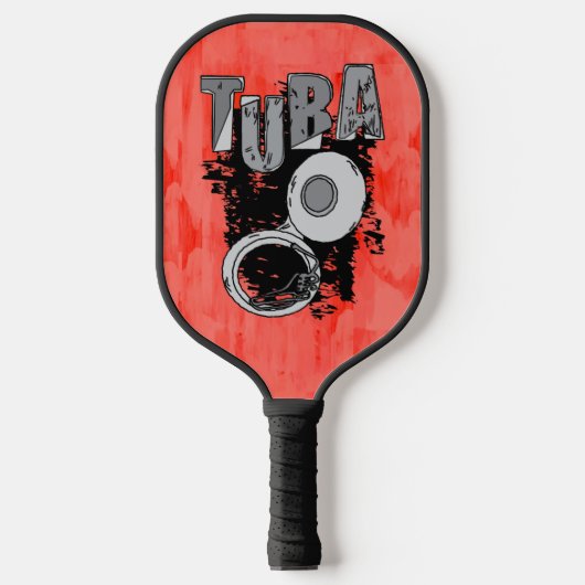 Sketchy Tuba en tekst Pickleball Paddle (Voorkant)