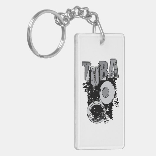 Sketchy Tuba en tekst Sleutelhanger (Voorkant Links)