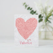 Sketchy Valentijns's Doodle Heart en Swirls Feestdagenkaart (Staand voorkant)