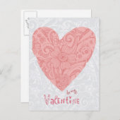 Sketchy Valentijns's Doodle Heart en Swirls Feestdagenkaart (Voorkant / Achterkant)