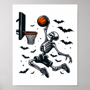 Sketel Skelet Halloween Skelet Speler Poster