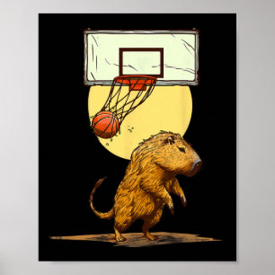 Sketll Capyra Slam Dunk Bll Speler Sketll Liefhebb Poster