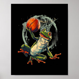 Sketll Kikker Pad Slam Dunk Kunstwerk Sketll Hoop Poster