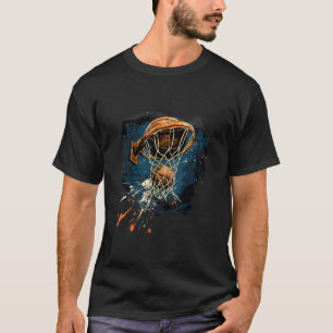 Sketll Kunstwerk Slam Dunk Splash Sketll Speler Ho T-shirt