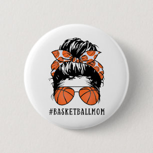 Sketll Mom Messy Bun Proud Mama Sketel Zonnescherm Ronde Button 5,7 Cm