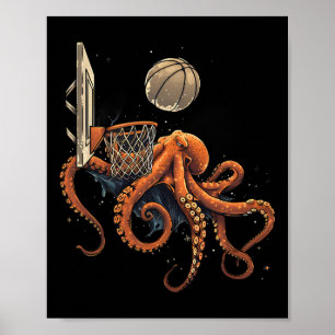 Sketll Octopus Slam Dunk Kunstwerk Sketll Speler  Poster