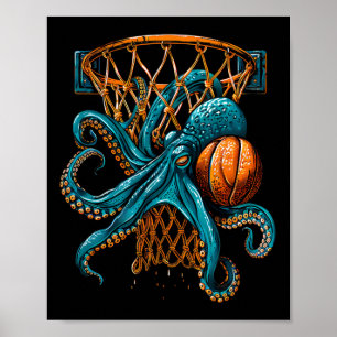 Sketll Octopus Tekening Sketll Speler Slam Dunk Poster