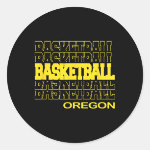 Sketll Oregon in moderne gestapelde letters Ronde Sticker