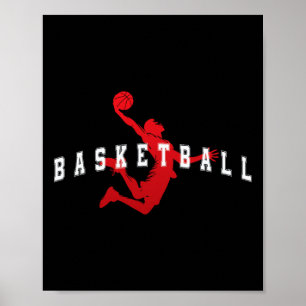 Sketll Rode Team Speler Varsity Tekst Poster
