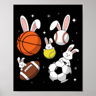 Sketll Verkoop Voetbal Sport Paasdag Bunny Poster