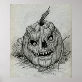 Sketting Evil Pumpkin Poster