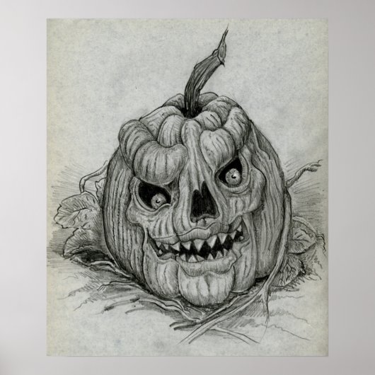Sketting Evil Pumpkin Poster (Voorkant)
