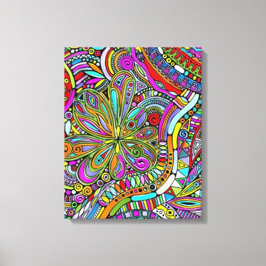 Sketting Fantasy Art - Abstracte bloemen 1 Canvas Afdruk (Voorkant)