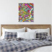 Sketting Fantasy Art - Abstracte bloemen 1 Canvas Afdruk (Insitu (Slaapkamer))