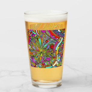 Sketting Fantasy Art - Abstracte bloemen 1 Glas