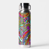 Sketting Fantasy Art - Abstracte bloemen 1 Waterfles (Achterkant)