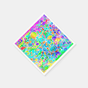 Sketting Fantasy Art - Abstracte bloemen 2 Servet