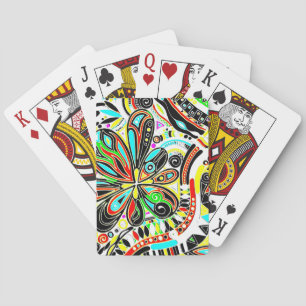 Sketting Fantasy Art - Abstracte bloemen 3 Pokerkaarten