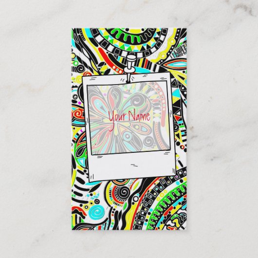 Sketting Fantasy Art - Abstracte bloemen 3 Visitekaartje (Voorkant)