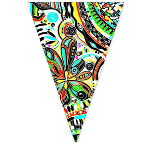 Sketting Fantasy Art - Abstracte bloemen 3 Vlaggetjes