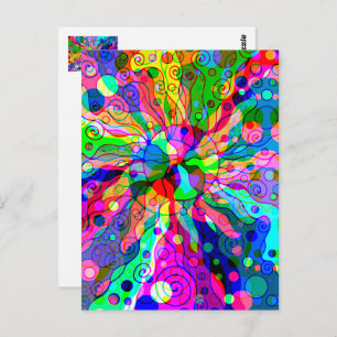 Sketting Fantasy Art - Abstracte Neon Shift 1 Briefkaart