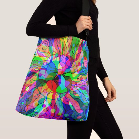 Sketting Fantasy Art - Abstracte Neon Shift 1 Crossbody Tas (Dichtbij)