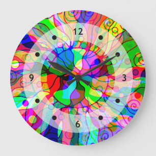 Sketting Fantasy Art - Abstracte Neon Shift 1 Grote Klok