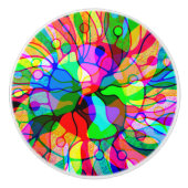 Sketting Fantasy Art - Abstracte Neon Shift 1 Keramische Knop (Voorkant)