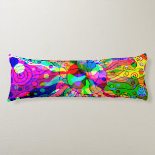 Sketting Fantasy Art - Abstracte Neon Shift 1 Lichaamskussen