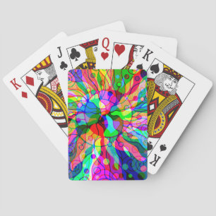 Sketting Fantasy Art - Abstracte Neon Shift 1 Pokerkaarten